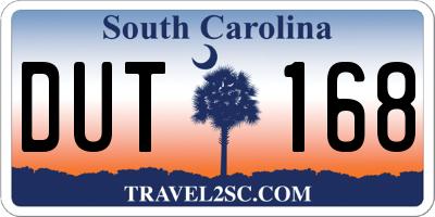 SC license plate DUT168