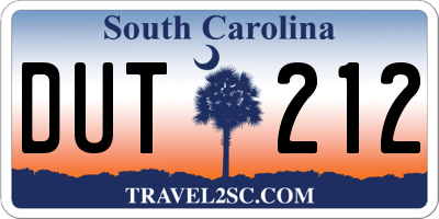 SC license plate DUT212
