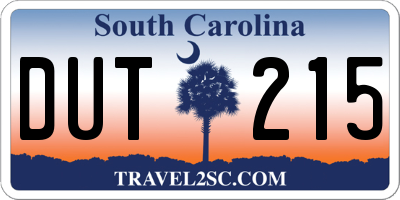 SC license plate DUT215