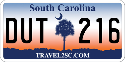 SC license plate DUT216
