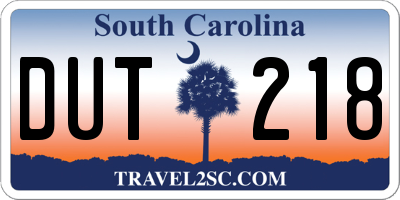 SC license plate DUT218