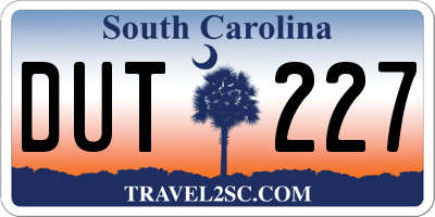 SC license plate DUT227