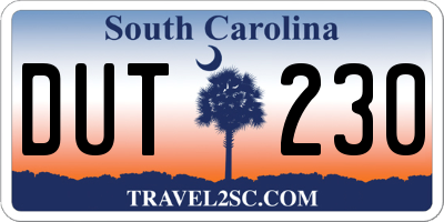 SC license plate DUT230