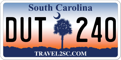 SC license plate DUT240