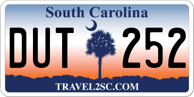 SC license plate DUT252