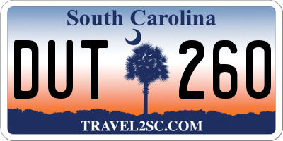 SC license plate DUT260