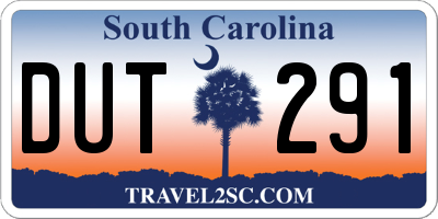 SC license plate DUT291