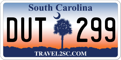 SC license plate DUT299