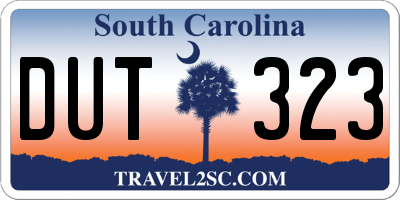 SC license plate DUT323