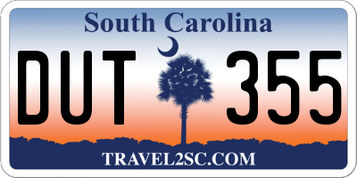 SC license plate DUT355