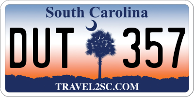 SC license plate DUT357