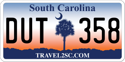 SC license plate DUT358