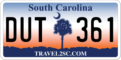 SC license plate DUT361