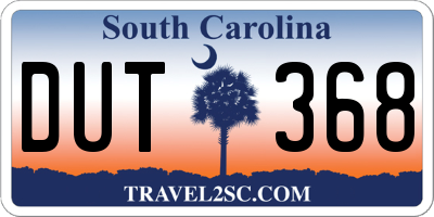 SC license plate DUT368