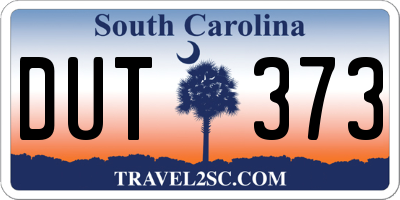 SC license plate DUT373