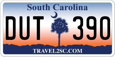 SC license plate DUT390