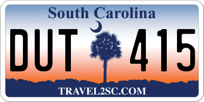 SC license plate DUT415