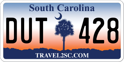SC license plate DUT428