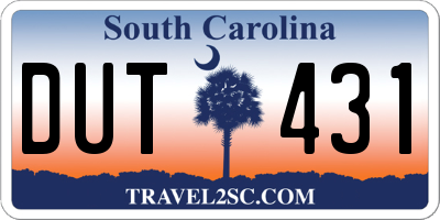 SC license plate DUT431