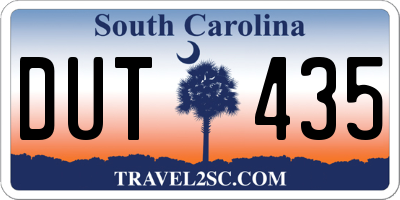 SC license plate DUT435
