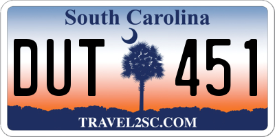 SC license plate DUT451