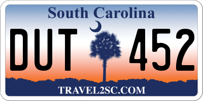SC license plate DUT452