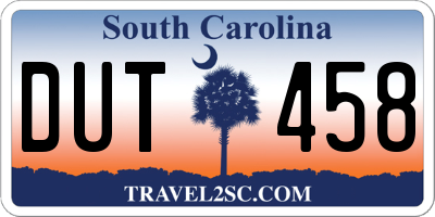 SC license plate DUT458