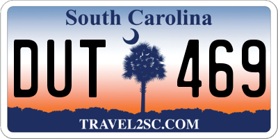 SC license plate DUT469