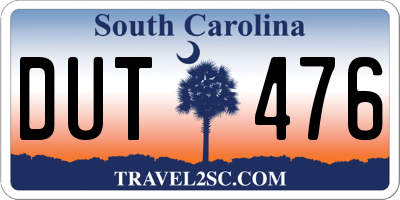SC license plate DUT476
