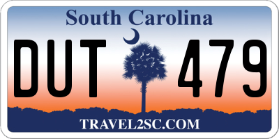SC license plate DUT479