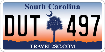 SC license plate DUT497