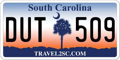 SC license plate DUT509