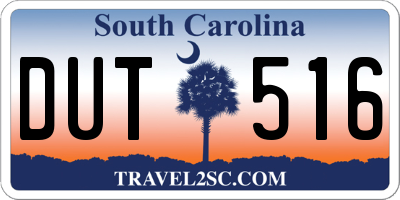 SC license plate DUT516