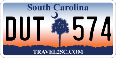 SC license plate DUT574