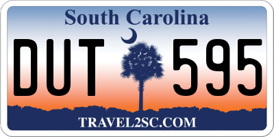 SC license plate DUT595