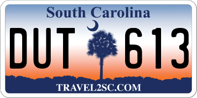 SC license plate DUT613