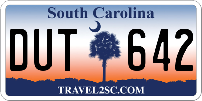 SC license plate DUT642