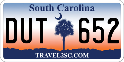 SC license plate DUT652