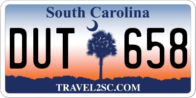 SC license plate DUT658