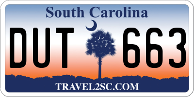 SC license plate DUT663