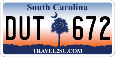 SC license plate DUT672