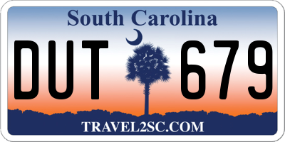 SC license plate DUT679