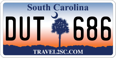 SC license plate DUT686