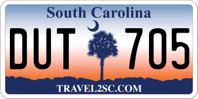 SC license plate DUT705
