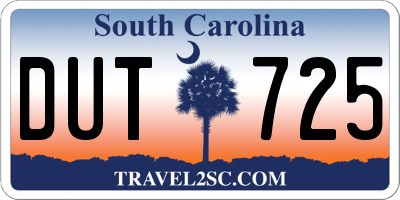 SC license plate DUT725