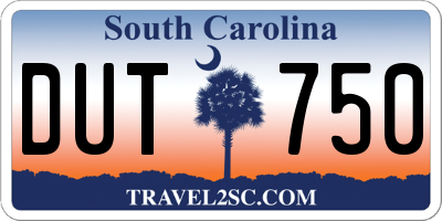 SC license plate DUT750