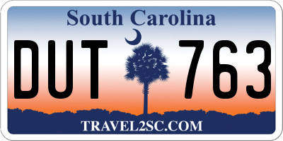 SC license plate DUT763