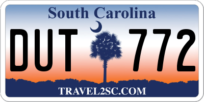SC license plate DUT772