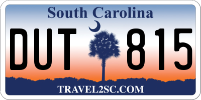SC license plate DUT815