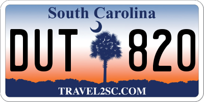 SC license plate DUT820